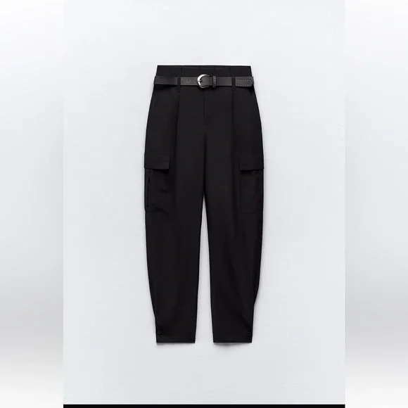 BELTED PAPERBAG PANTS - Picture 7 of 12